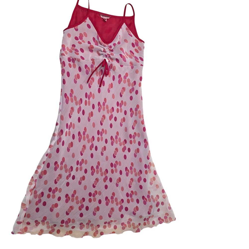 Y2k Coquette Girl & Co White Red Polka Dot Dress Size 6X (Womens XXS)